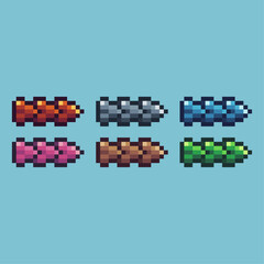 Poster - Pixel art sets icon of skip forward variation color. Skip button icon on pixelated style. 8bits perfect for game asset or design asset element for your game design. Simple pixel art icon asset.