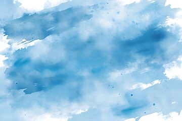 Wall Mural -  watercolor blue sky background. watercolor background with clouds