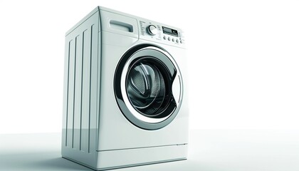 Washing machine isolated over white.