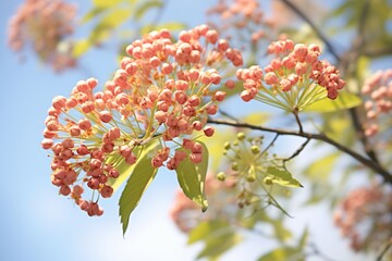 Canvas Print - close-up of a rowan tree in bloom