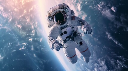 Wall Mural - astronaut in space with space suit
