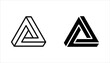 Triangle Icon set. Flat and Trendy Sign Symbol Vector illustration on white background.