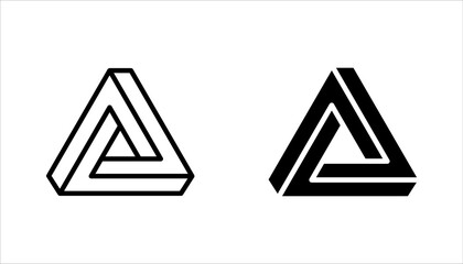 Wall Mural - Triangle Icon set. Flat and Trendy Sign Symbol Vector illustration on white background.