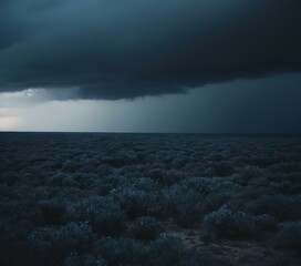 Wall Mural - Moody gradient from midnight blue to stormy gray