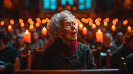 Canvas Print - people in the church