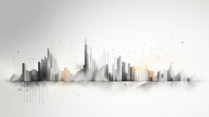 Fototapete - Graphs Charts in white page , Ai generated image