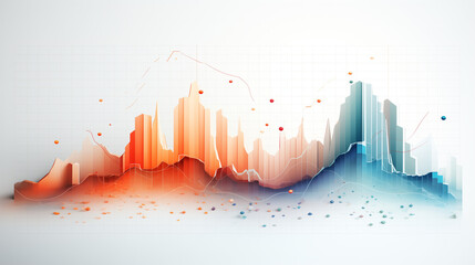 Fototapete - Graphs Charts in white page , Ai generated image