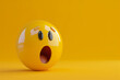 shocked face emoji in 3D illustration style on a colorful background