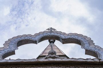 The cross as a religious symbol. Background with selective focus and copy space