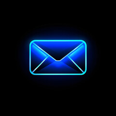 email icon, glowing blue with white accents сreated with Generative Ai