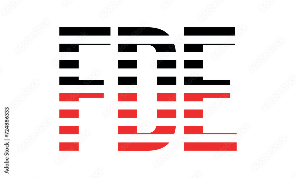 FDE three initial letter iconic line negative space minimal logo design ...