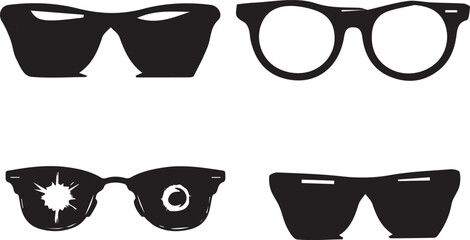 A set of glasses isolated. Vector glasses model icons