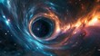 wormhole in space in the real universe in high resolution and sharpness