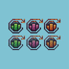 Poster - Pixel art sets icon of redo graph variation color.Graph net icon on pixelated style. 8bits perfect for game asset or design asset element for your game design. Simple pixel art icon asset.