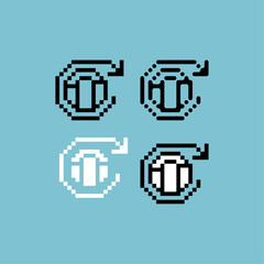 Poster - Pixel art outline sets icon of redo graph variation color.Graph net icon on pixelated style. 8bits perfect for game asset or design asset element for your game design. Simple pixel art icon asset.