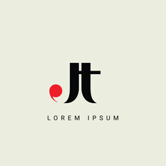 Fototapete - Alphabet JT or TJ illustration monogram vector logo template
