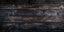 Old Wooden Wall Against Black Background