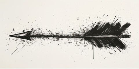 Poster - Black and White Drawing of an Arrow
