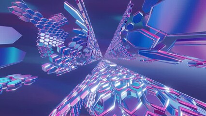 Fototapete - Abstract brain wave background in blue and red, with dynamic lines suggesting speed and cognitive activity

