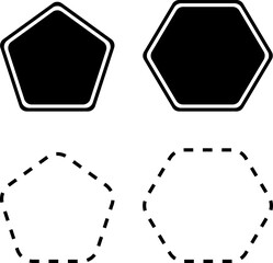 Sticker - Octagon icon. Vector geometry geometry pentagonal, hexagonal, octagonal polygon. Five, six, seven or eight sided polygon.