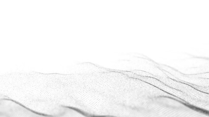 Aufkleber - Technology white wave of particles. Big data visualization. Analytics representation. Digital background. 3d rendering.