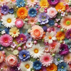  Colorful beautiful flowers background Blossom floral bouquet decoration