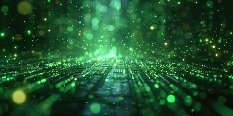Green digital technology abstract background