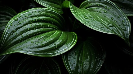 Wall Mural - Macro photography of tropical leaves