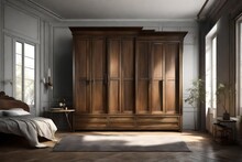 Artistic Bohemian Master Bedroom Wardrobe, Vray Style, Neoclassical Simplicity, Contrasting Light And Shadow, Helene Knoop, Wood, Artistic Palette, Classic Modern