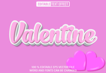 Poster - Editable 3d text style effect - Valentine Day text effect Template