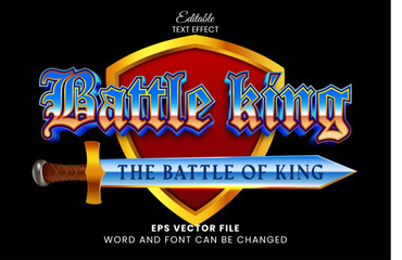 Poster - battle king e-sport 3d editable vector text effect