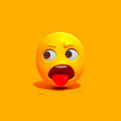 funny yellow emoticon looking tired
