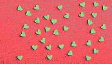 4K Retro Heart Background, Pattern With Pixel Hearts, Yellow Hearts Background, Red Wallpaper, 80s, 90s Pixel Retro Computer Love Style, Vintage Noise 