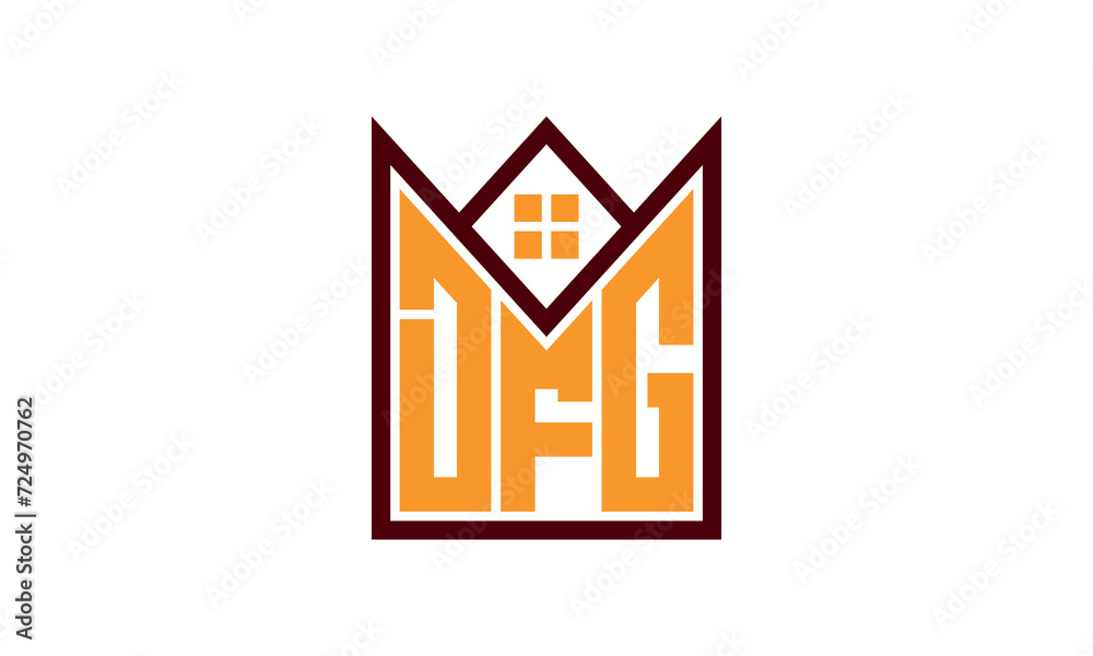 DFG initial letter real estate builders logo design vector ...