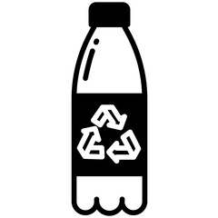 Poster - Bottle glyph and line vector illustration