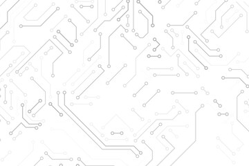 Poster - Computer circuit board texture. Technology pattern. Abstract illustration of silicon chip. Digital tech background in white and gray colors.