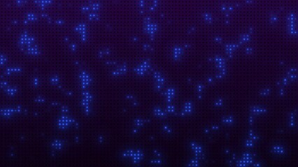 Aufkleber - Abstract blue glowing small data particlespoints on black background. Network dots lapping. Artificial Intelligence.LED screen and projector, glamour and fashion event