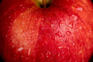 Wall Mural - clean wet red apples , close-up
