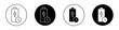 Battery time icon set. Mobile battery charging vector symbol in a black filled and outlined style.Battery capacity clock sign.