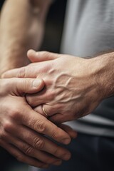 Aufkleber - A close-up shot of a person holding another person's hand. This image can be used to depict love, support, friendship, or connection