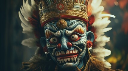 Aufkleber - A close-up view of a person wearing a costume. Perfect for costume parties and theatrical performances
