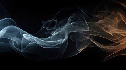 Wall Mural - Smoke captured in a close-up shot on a black background. Versatile image suitable for various projects