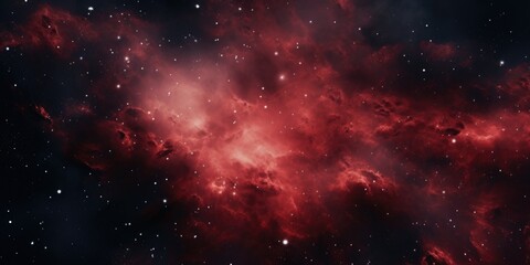 Poster - A captivating image of a red nebula with stars in the background. Perfect for space enthusiasts and science-related projects