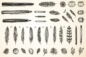 Poster - A collection of various types of feathers. Perfect for crafts, fashion accessories, and nature-themed designs