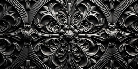Poster - A black and white photo showcasing a decorative design. Perfect for adding an elegant touch to any project