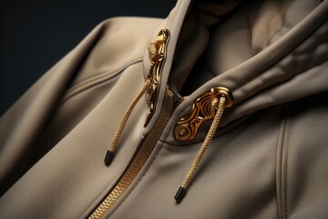 Poster - A detailed close-up of a jacket zipper. Perfect for showcasing the craftsmanship and functionality of the zipper. Ideal for fashion-related projects or articles on clothing design
