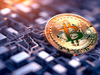 © Fabio Levy - Bitcoin with a blur networtk stock background