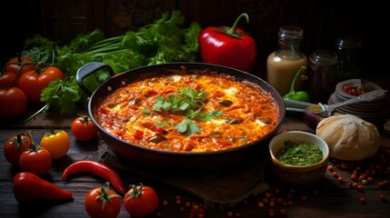 Wall Mural - menemen, food photography, 16:9