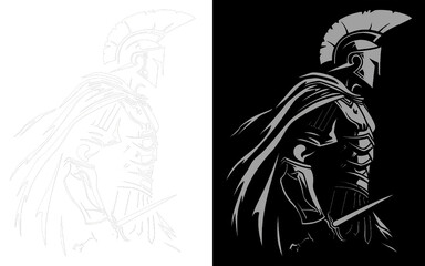 Wall Mural - A Roman Soldier graphic t-shirt design, tattoo design