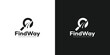 Creative Find Way Logo. Magnifying Glass and Journey, Road, Route, Map Pin with Minimalist Style. Search Way Logo Icon Symbol Vector Design Template.